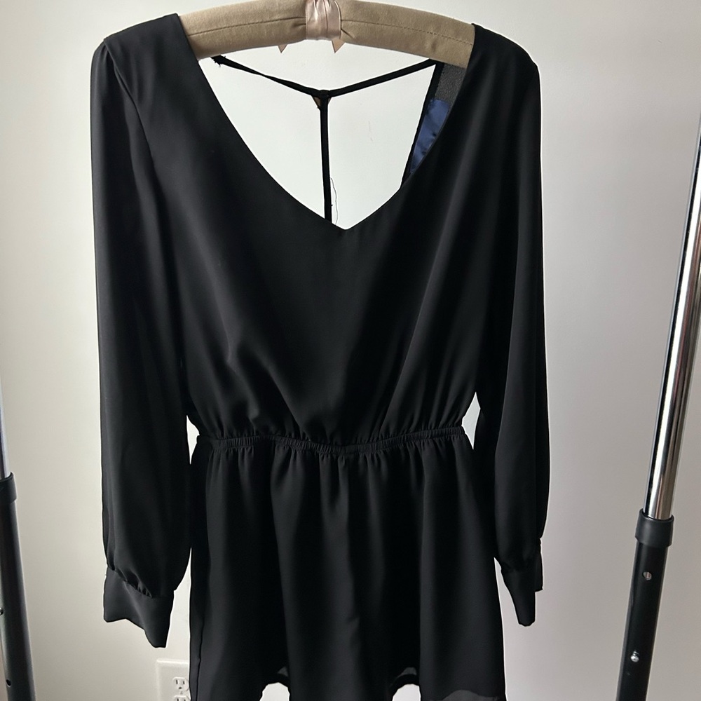 Elegant Black Long Sleeve Dress